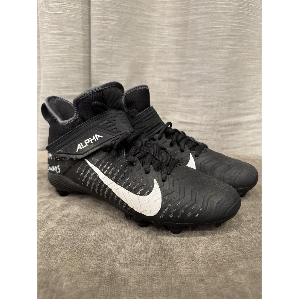 Nike Alpha Menace Football Cleats Black White Mens Size 9.5 CK4277-001 Mid